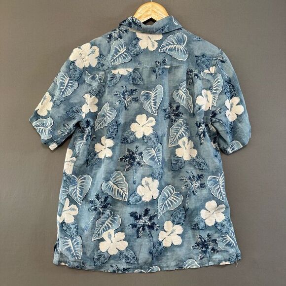 Batik Bay Men’s Blue Silk Blend Hawaiian Shirt Button Up Short Sleeve Size M - Picture 3 of 8